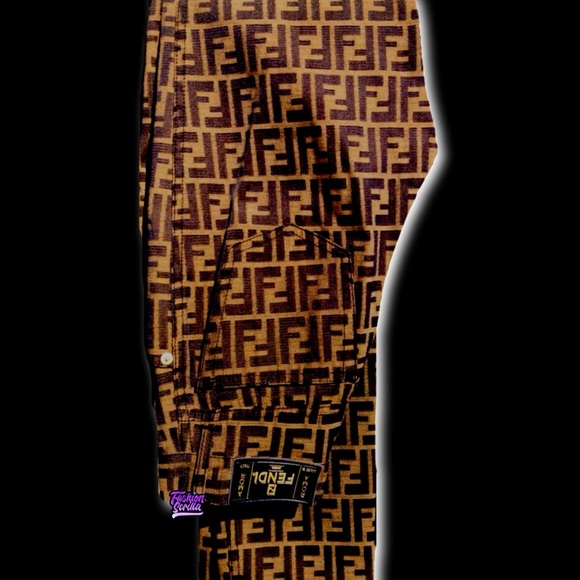 Fendi Vintage Zucca Monogram FF Logo Jean Trousers - Picture 15 of 16